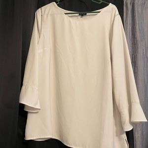Talbots white ruffle sleeve top